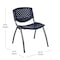 Flash Furniture HERCULES Series 5 Pack 880 lb. Capacity Navy Plastic Stack Chair with Titanium Gray Powder Coated Frame 5-RUT-F01A-NY-GG - alternate 5